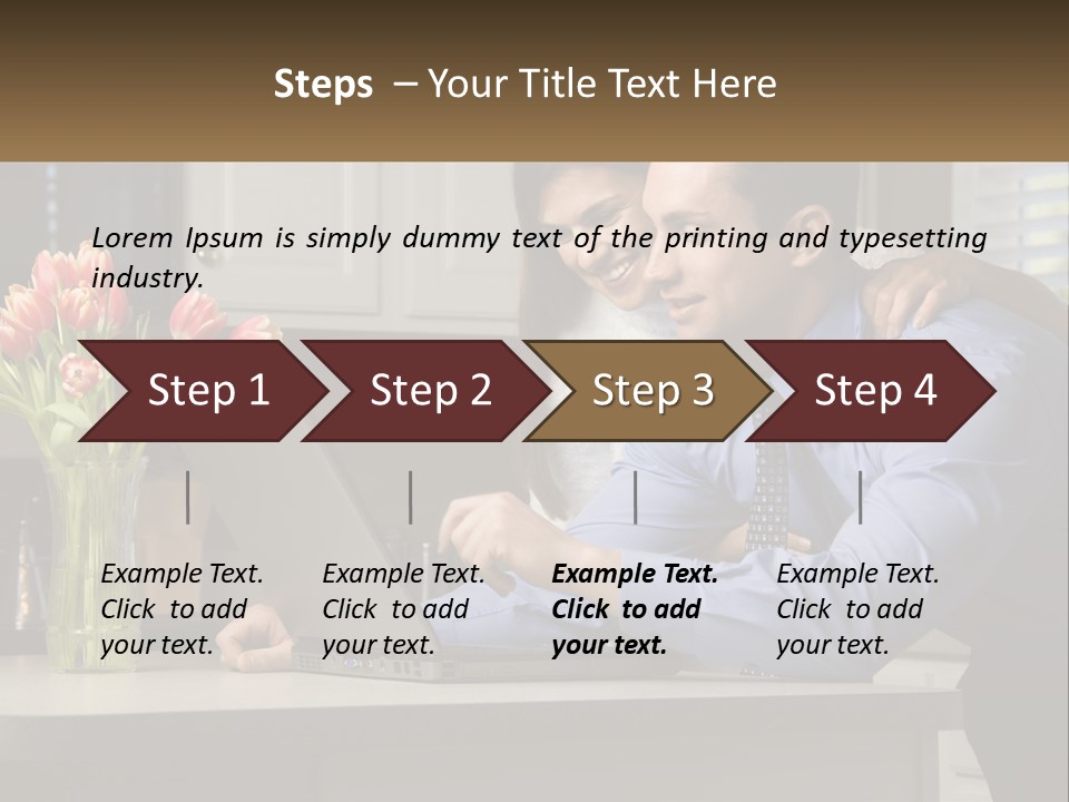 A Man And Woman Looking At A Laptop Computer PowerPoint Template