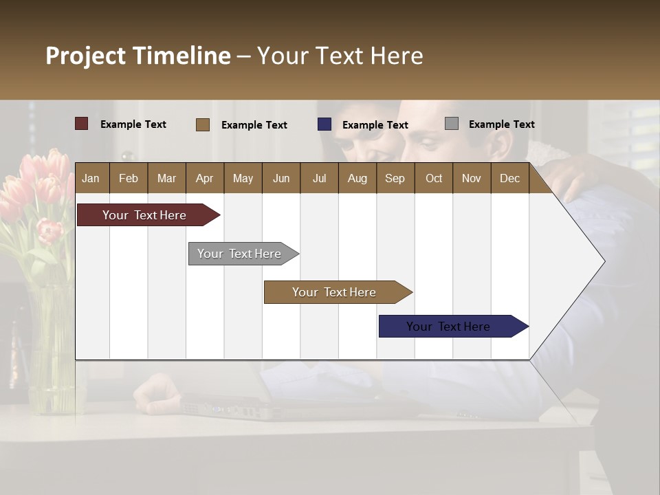 A Man And Woman Looking At A Laptop Computer PowerPoint Template