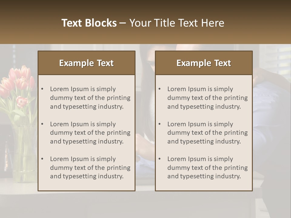 A Man And Woman Looking At A Laptop Computer PowerPoint Template
