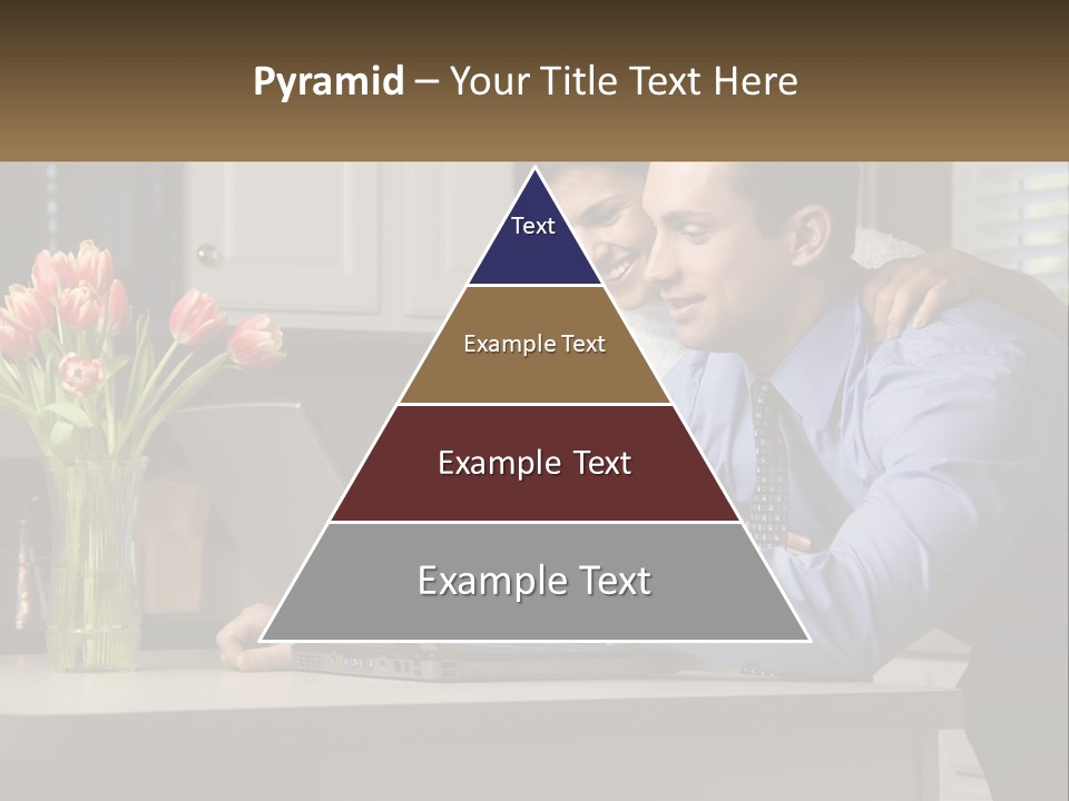 A Man And Woman Looking At A Laptop Computer PowerPoint Template
