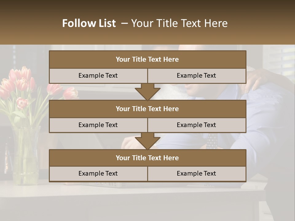 A Man And Woman Looking At A Laptop Computer PowerPoint Template