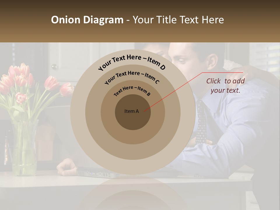 A Man And Woman Looking At A Laptop Computer PowerPoint Template