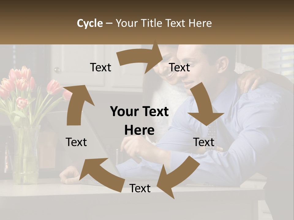 A Man And Woman Looking At A Laptop Computer PowerPoint Template
