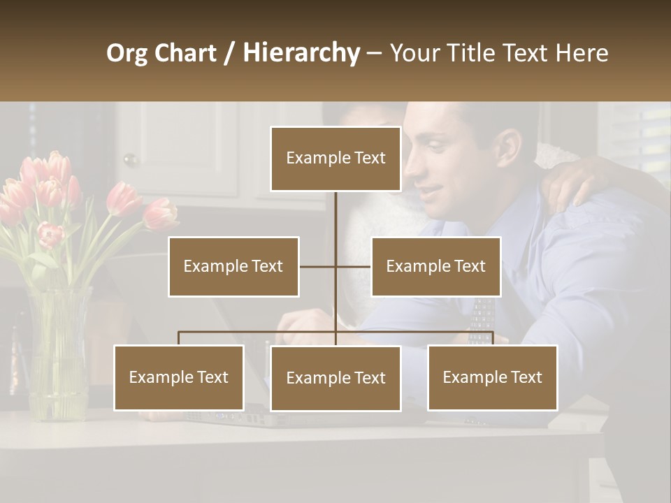 A Man And Woman Looking At A Laptop Computer PowerPoint Template