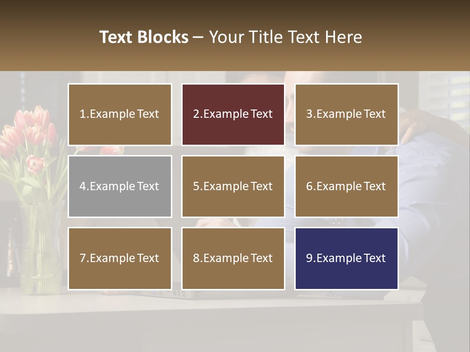 A Man And Woman Looking At A Laptop Computer PowerPoint Template