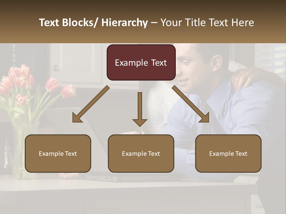 A Man And Woman Looking At A Laptop Computer PowerPoint Template