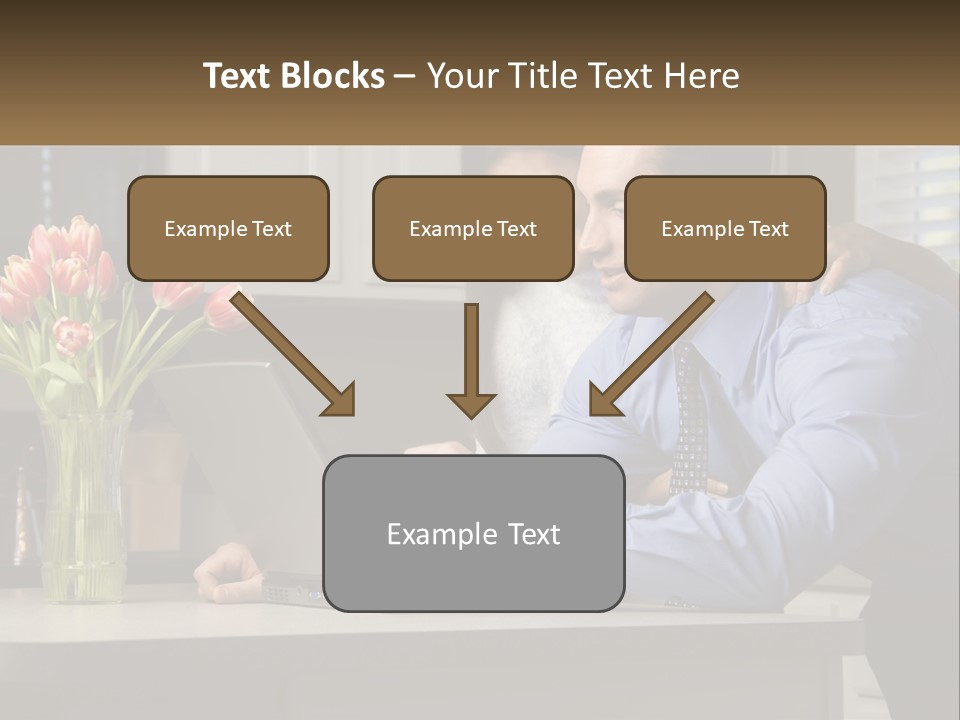 A Man And Woman Looking At A Laptop Computer PowerPoint Template