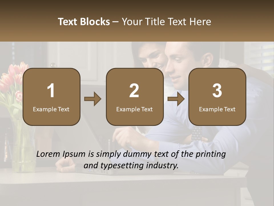 A Man And Woman Looking At A Laptop Computer PowerPoint Template