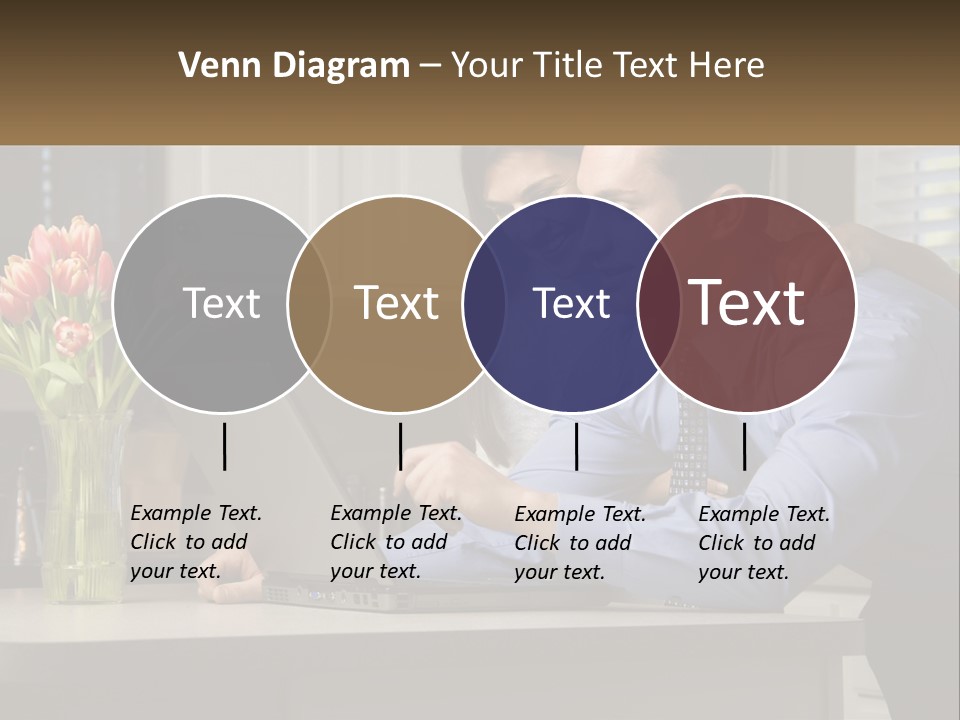 A Man And Woman Looking At A Laptop Computer PowerPoint Template