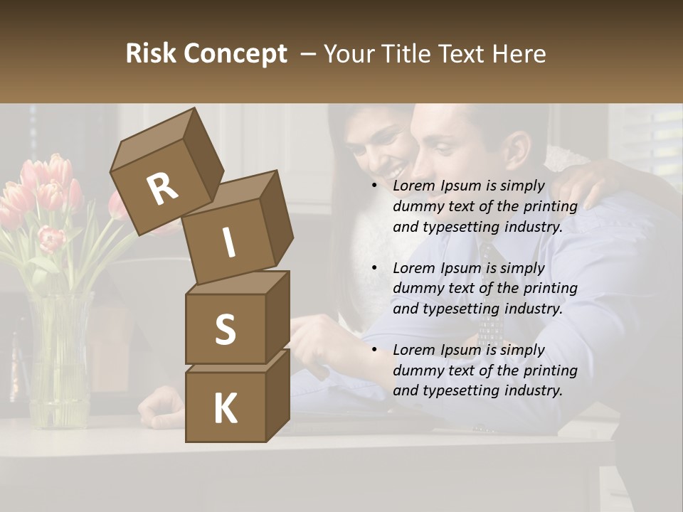 A Man And Woman Looking At A Laptop Computer PowerPoint Template