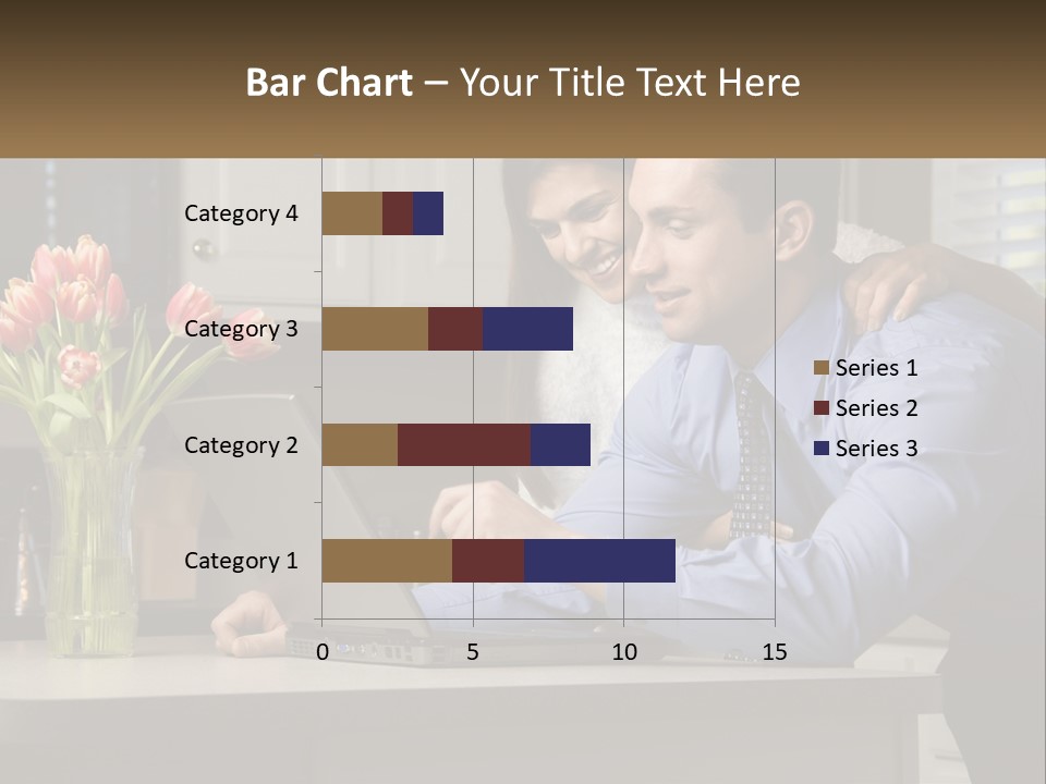 A Man And Woman Looking At A Laptop Computer PowerPoint Template