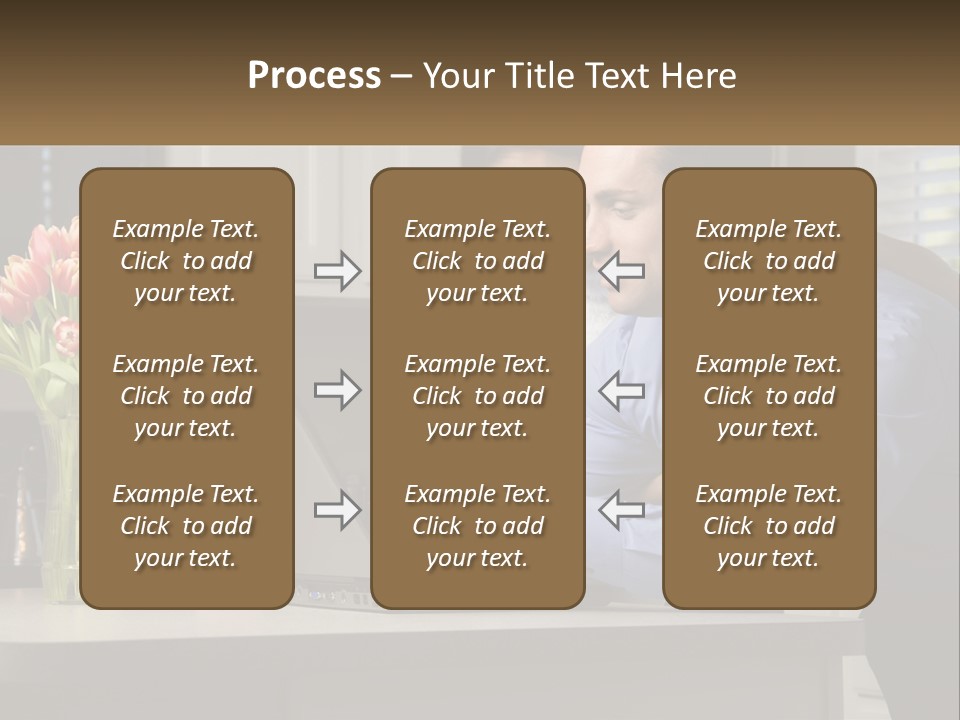 A Man And Woman Looking At A Laptop Computer PowerPoint Template