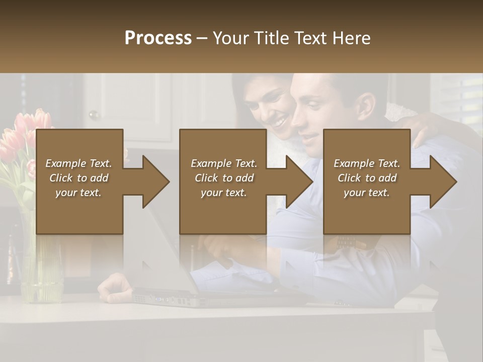 A Man And Woman Looking At A Laptop Computer PowerPoint Template