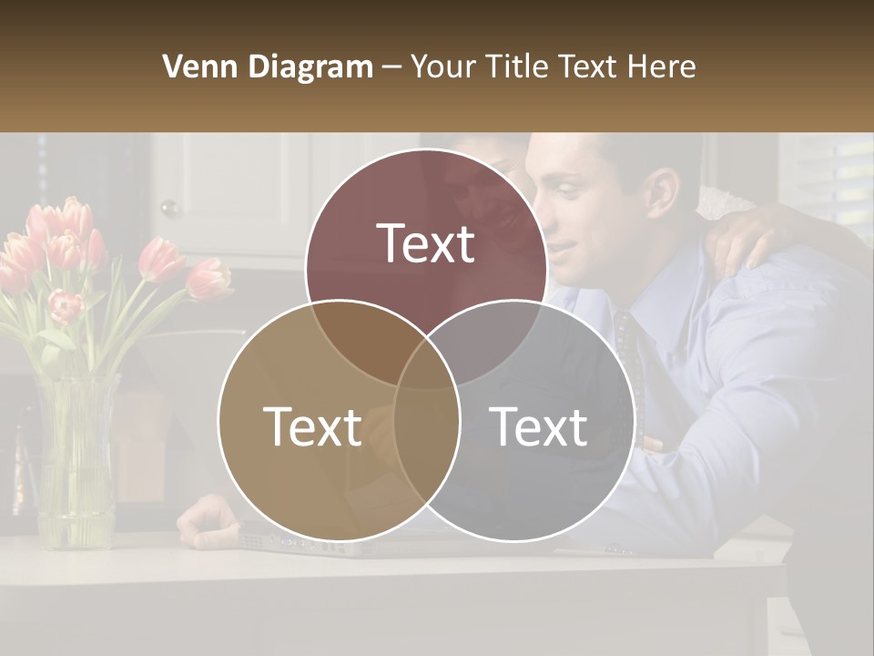 A Man And Woman Looking At A Laptop Computer PowerPoint Template