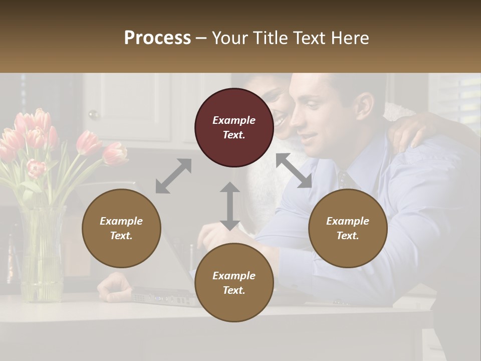 A Man And Woman Looking At A Laptop Computer PowerPoint Template