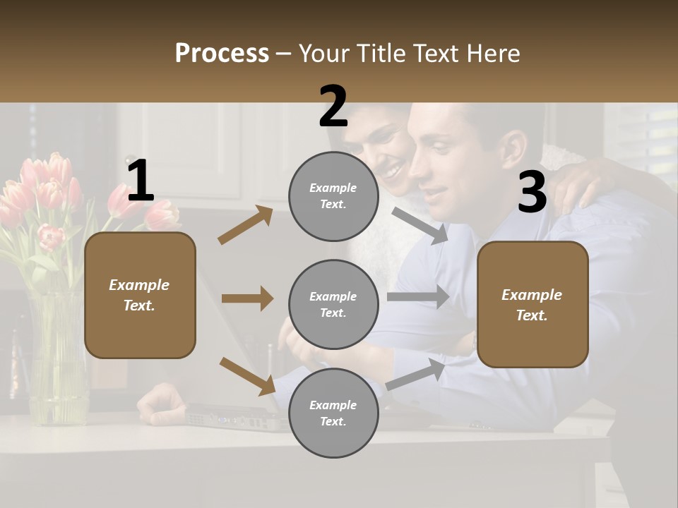 A Man And Woman Looking At A Laptop Computer PowerPoint Template