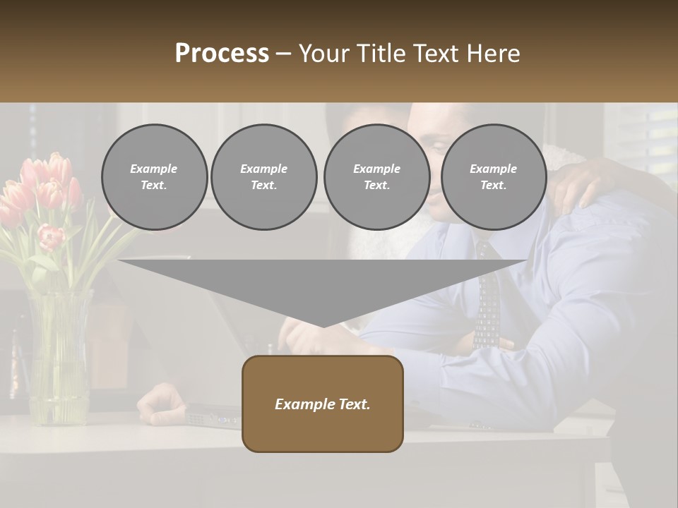 A Man And Woman Looking At A Laptop Computer PowerPoint Template