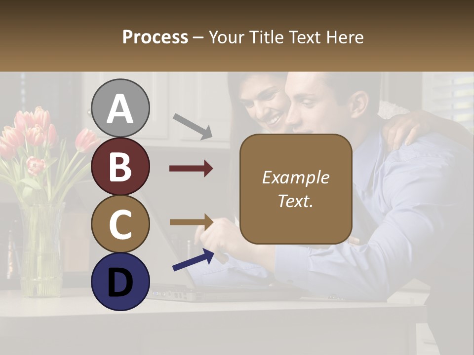 A Man And Woman Looking At A Laptop Computer PowerPoint Template