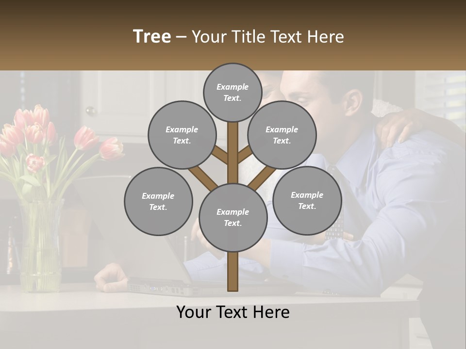 A Man And Woman Looking At A Laptop Computer PowerPoint Template