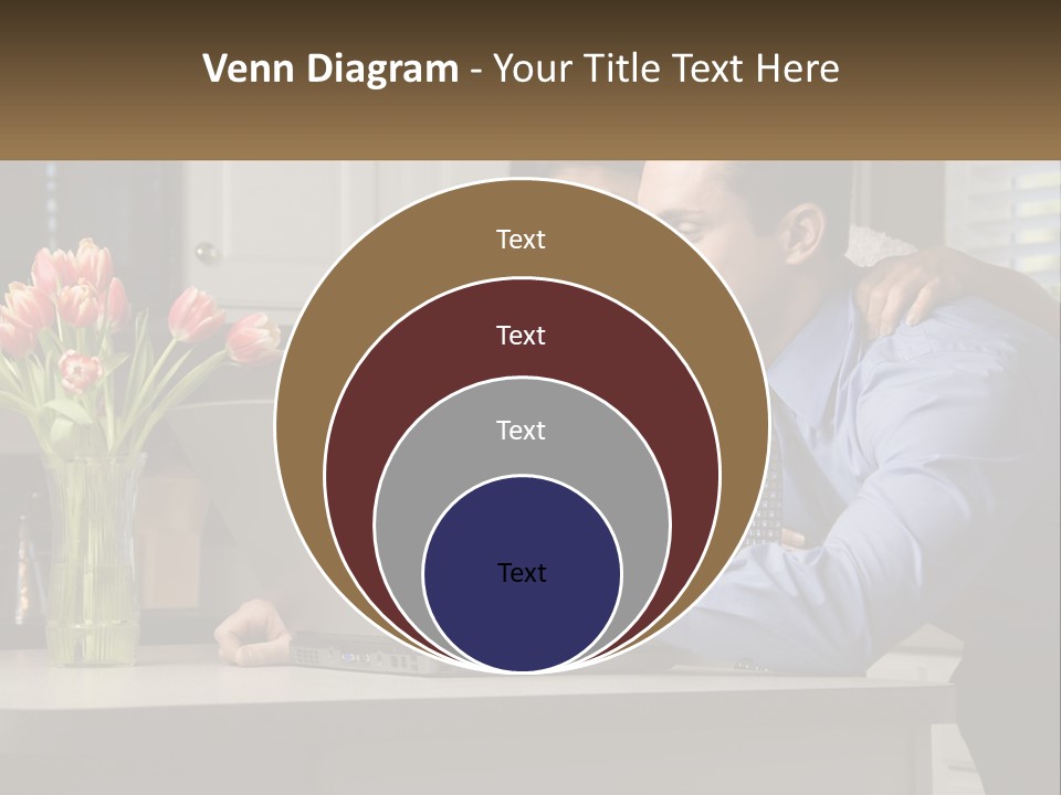 A Man And Woman Looking At A Laptop Computer PowerPoint Template