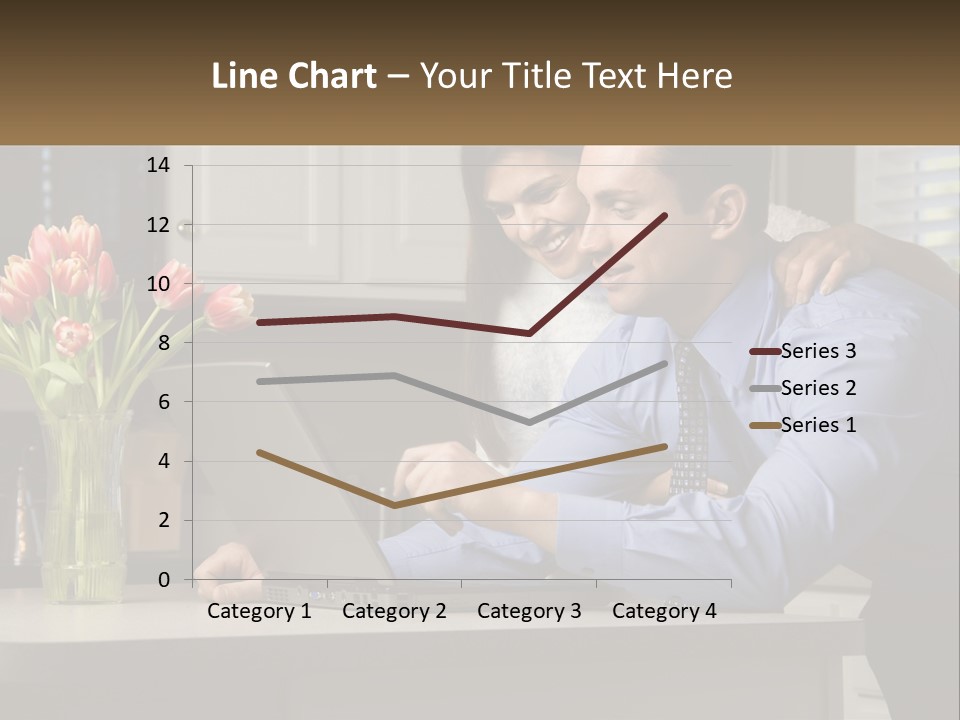 A Man And Woman Looking At A Laptop Computer PowerPoint Template