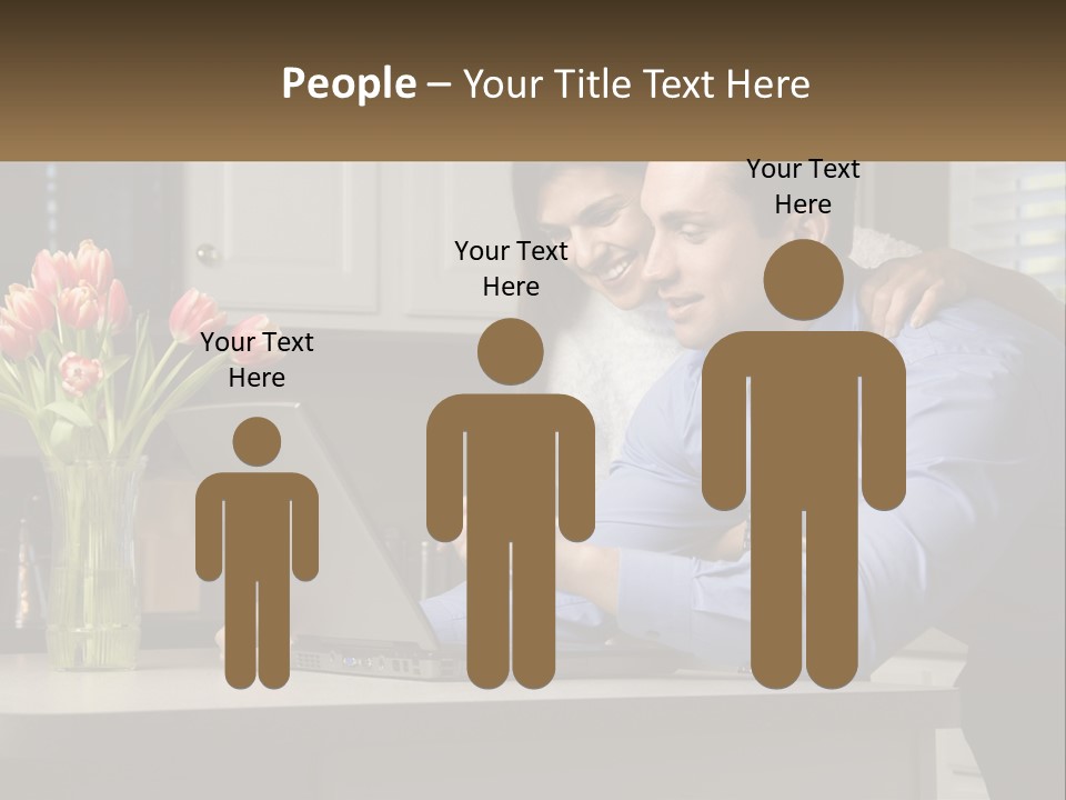 A Man And Woman Looking At A Laptop Computer PowerPoint Template