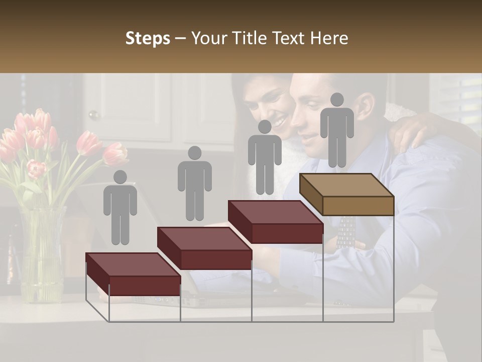 A Man And Woman Looking At A Laptop Computer PowerPoint Template