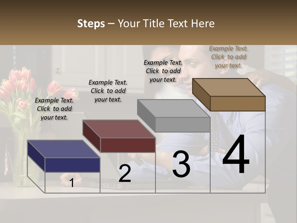 A Man And Woman Looking At A Laptop Computer PowerPoint Template
