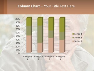 An Elderly Man Is Looking At The Camera With His Hand On His Chin PowerPoint Template