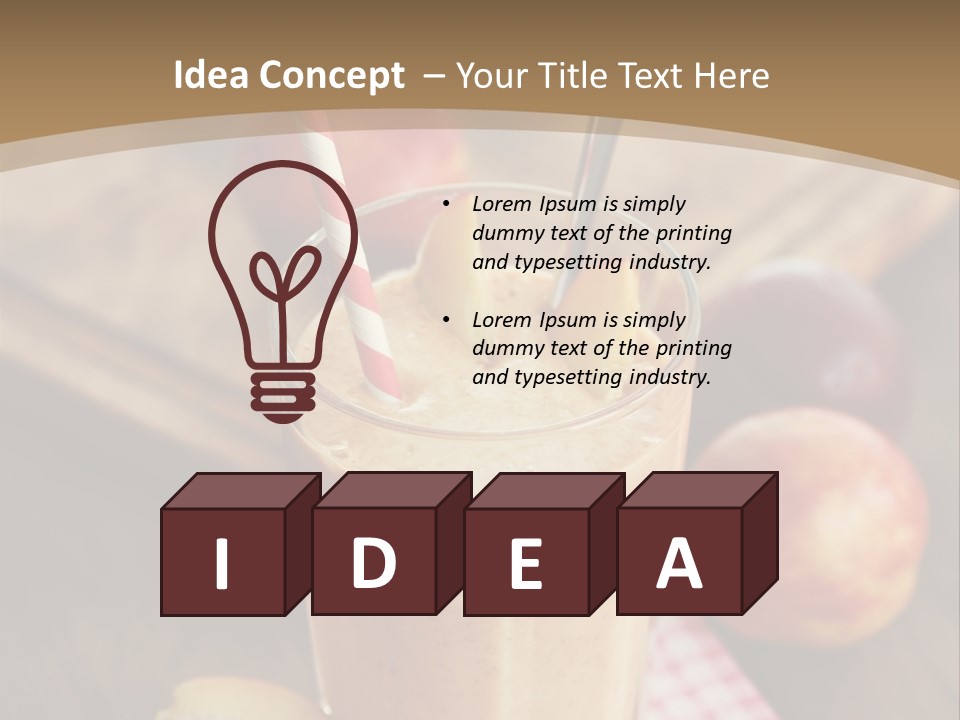 A Smoothie With Apples And A Straw In It PowerPoint Template