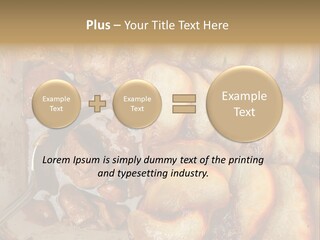 A Close Up Of Food On A Plate With A Spoon PowerPoint Template