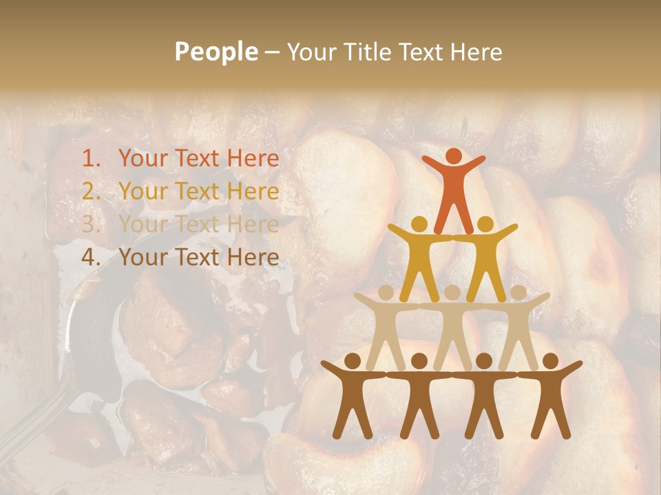 A Close Up Of Food On A Plate With A Spoon PowerPoint Template