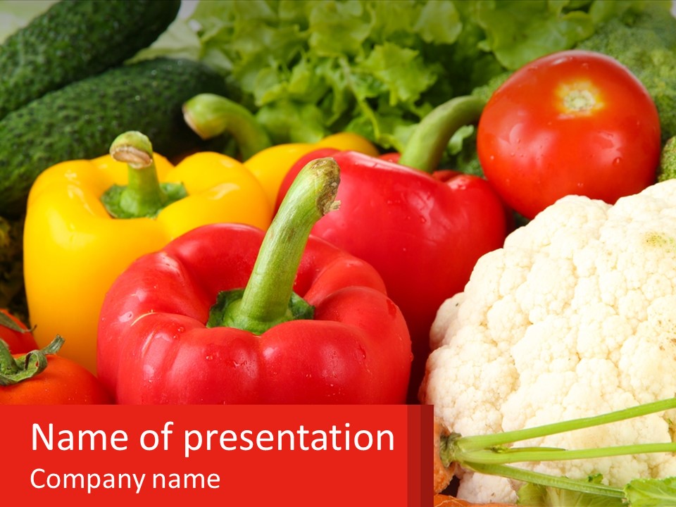 A Bunch Of Different Types Of Vegetables On A Table PowerPoint Template