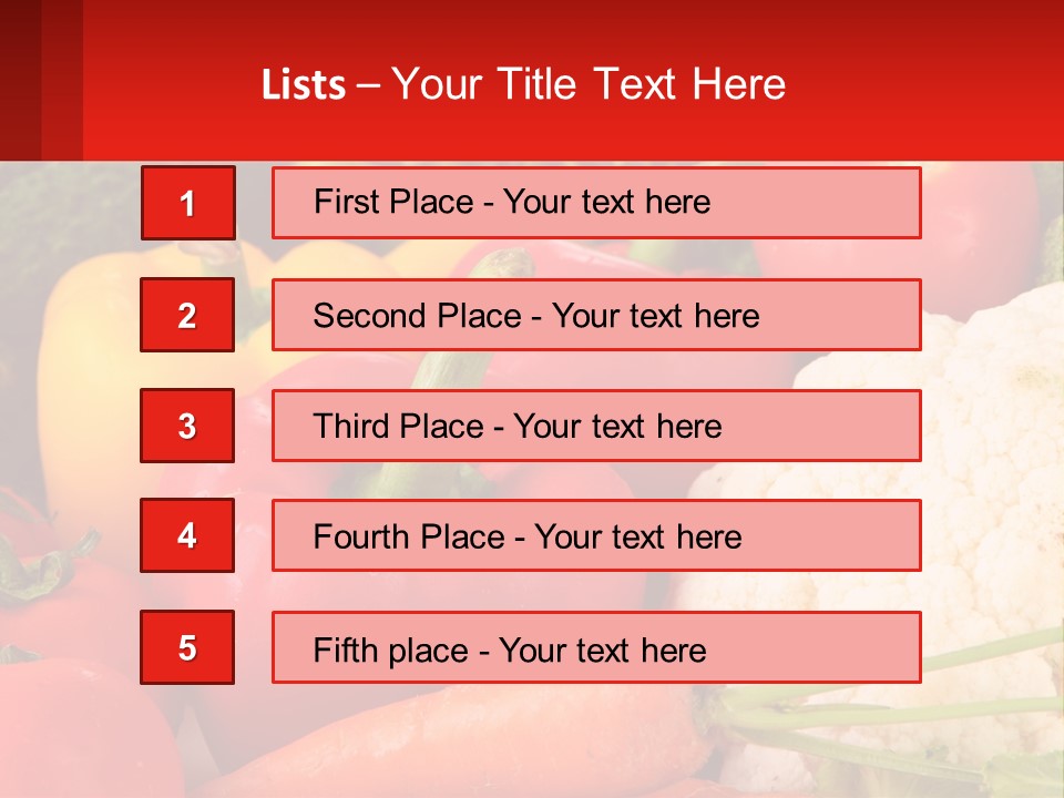 A Bunch Of Different Types Of Vegetables On A Table PowerPoint Template