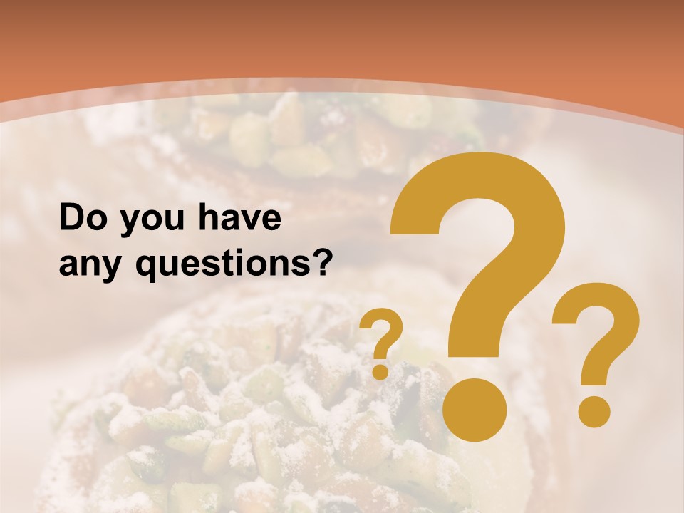 A Group Of Pastries With Nuts On Top Of Them PowerPoint Template