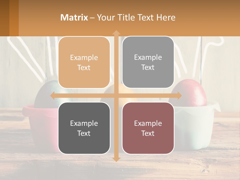 A Group Of Three Eggs Sitting In A Row On Top Of A Wooden Table PowerPoint Template