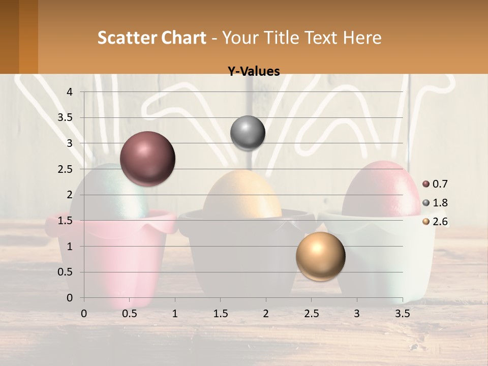 A Group Of Three Eggs Sitting In A Row On Top Of A Wooden Table PowerPoint Template