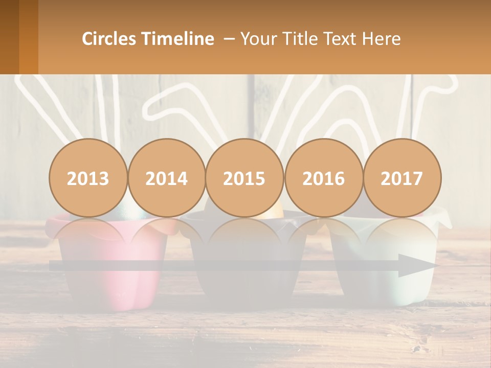 A Group Of Three Eggs Sitting In A Row On Top Of A Wooden Table PowerPoint Template
