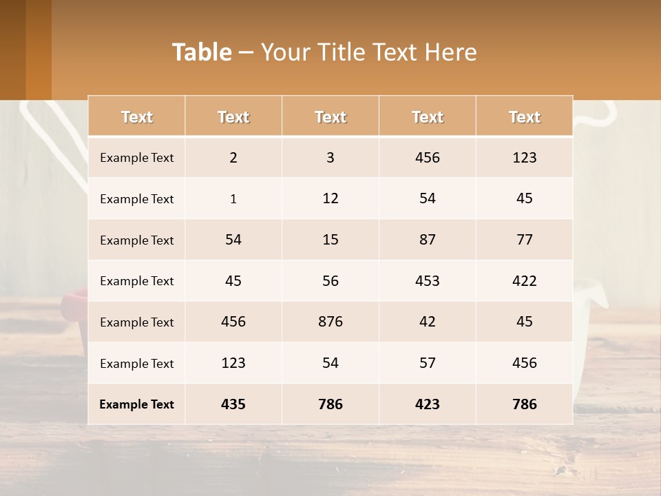 A Group Of Three Eggs Sitting In A Row On Top Of A Wooden Table PowerPoint Template