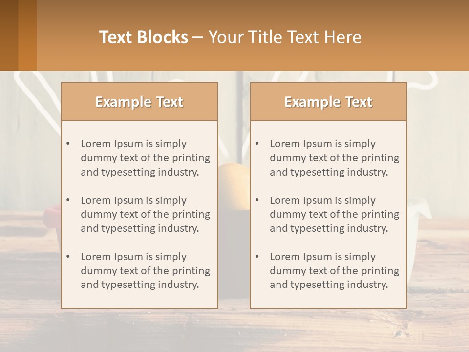 A Group Of Three Eggs Sitting In A Row On Top Of A Wooden Table PowerPoint Template