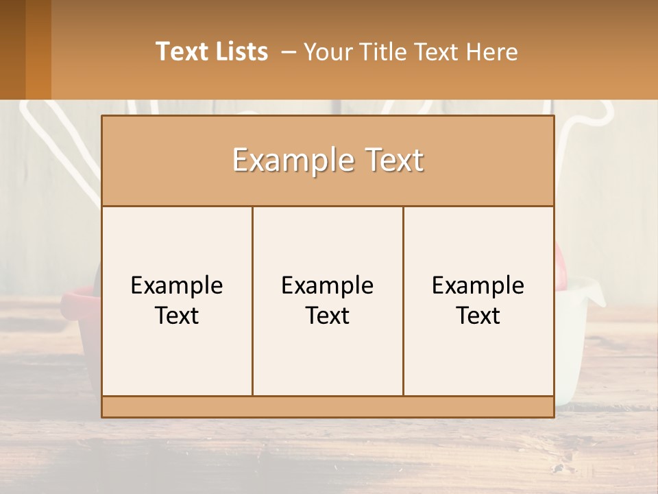 A Group Of Three Eggs Sitting In A Row On Top Of A Wooden Table PowerPoint Template