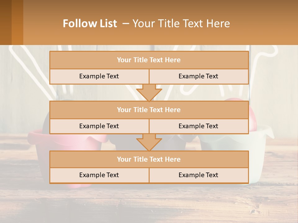 A Group Of Three Eggs Sitting In A Row On Top Of A Wooden Table PowerPoint Template