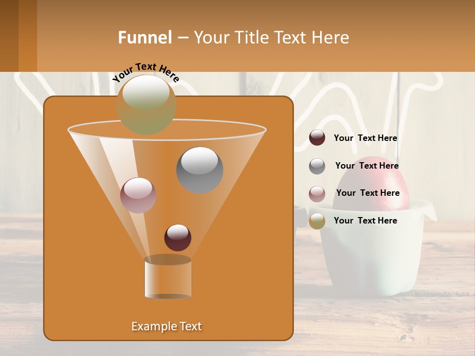A Group Of Three Eggs Sitting In A Row On Top Of A Wooden Table PowerPoint Template