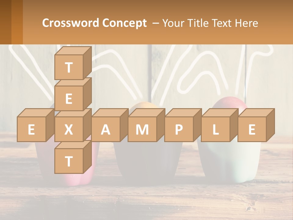 A Group Of Three Eggs Sitting In A Row On Top Of A Wooden Table PowerPoint Template