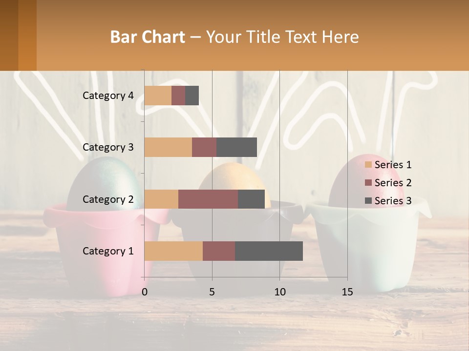 A Group Of Three Eggs Sitting In A Row On Top Of A Wooden Table PowerPoint Template