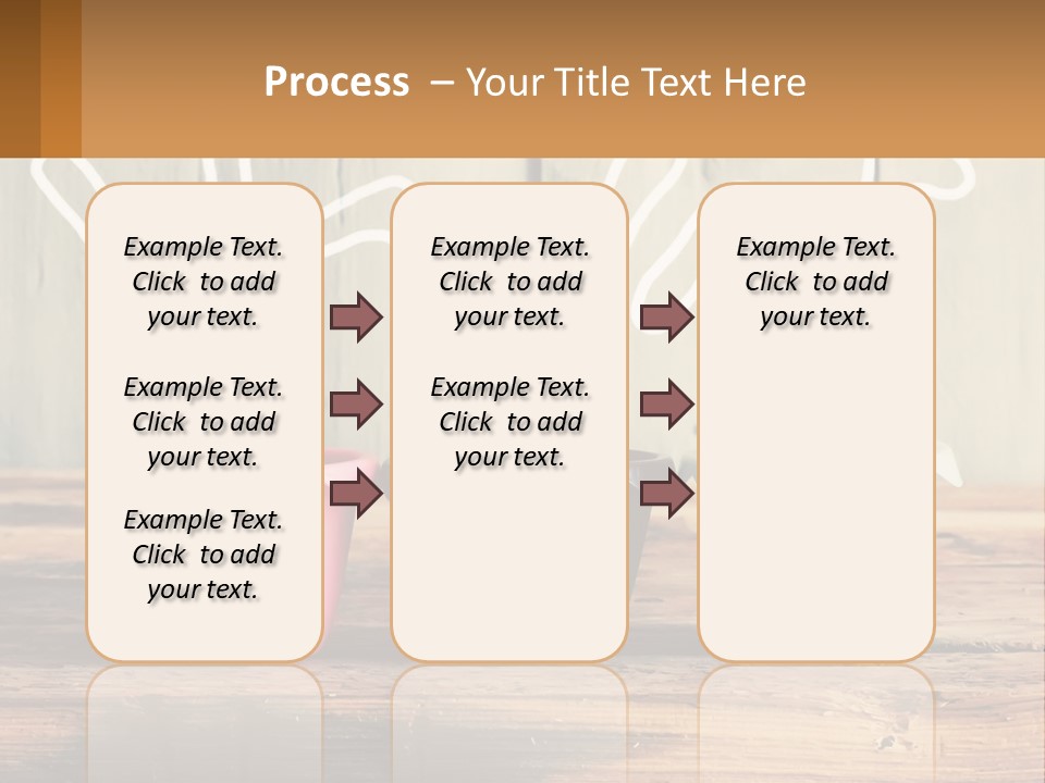 A Group Of Three Eggs Sitting In A Row On Top Of A Wooden Table PowerPoint Template