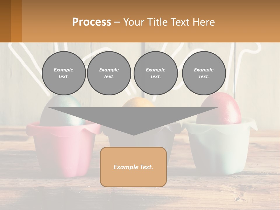 A Group Of Three Eggs Sitting In A Row On Top Of A Wooden Table PowerPoint Template