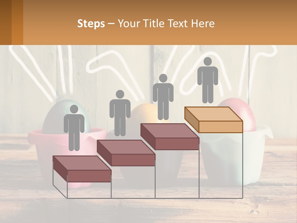 A Group Of Three Eggs Sitting In A Row On Top Of A Wooden Table PowerPoint Template