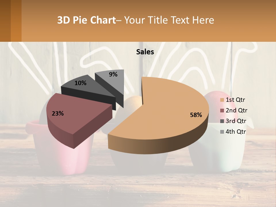 A Group Of Three Eggs Sitting In A Row On Top Of A Wooden Table PowerPoint Template