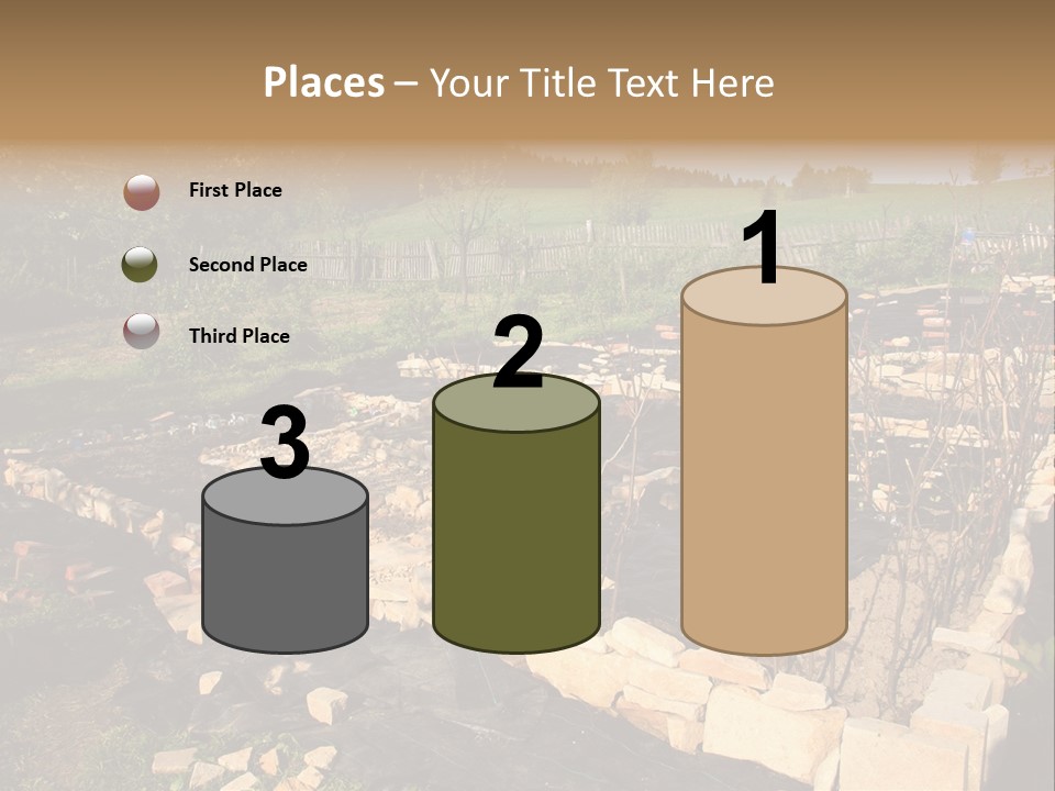 A Stone Wall In The Middle Of A Field PowerPoint Template